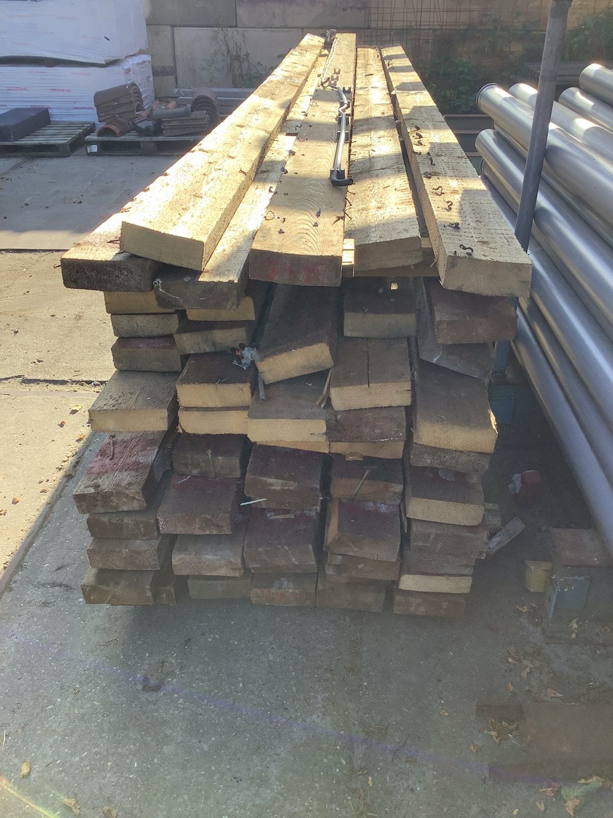 Houten balken, Tuin en Terras, Ophalen, Gebruikt, 250 cm of meer, Balken