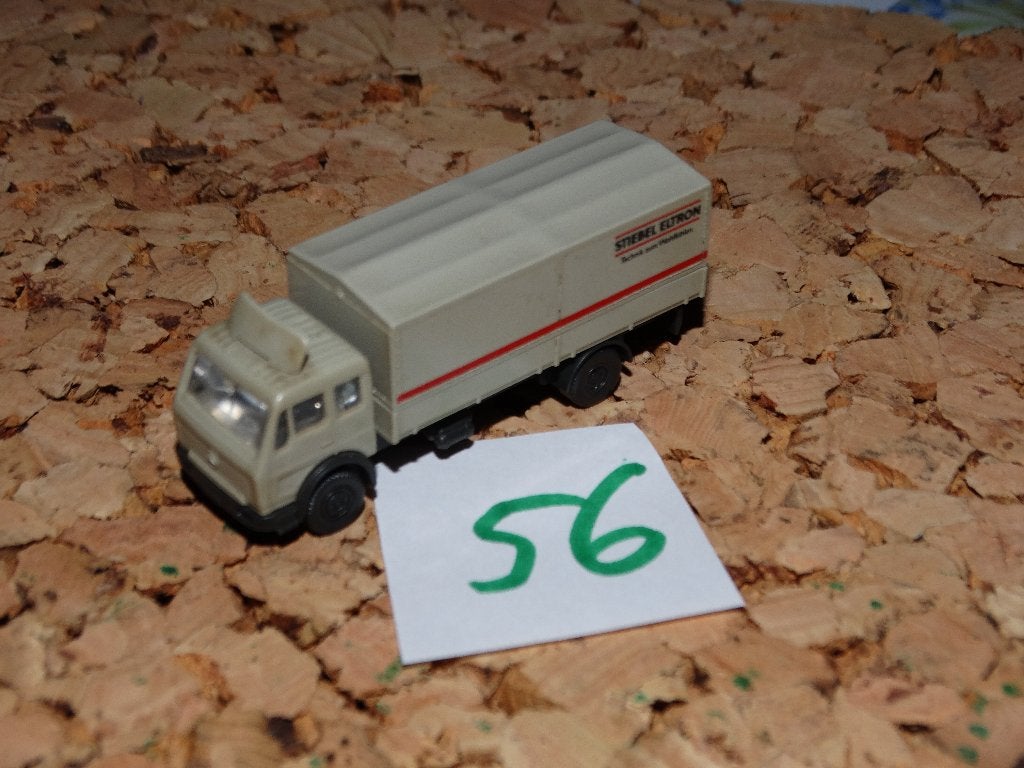 N-Spoor: set 56: Wiking, lkw, kort, bakwagen, Mercedes., Overige merken, Gelijkstroom of Wisselstroom, Overige typen, Ophalen of Verzenden
