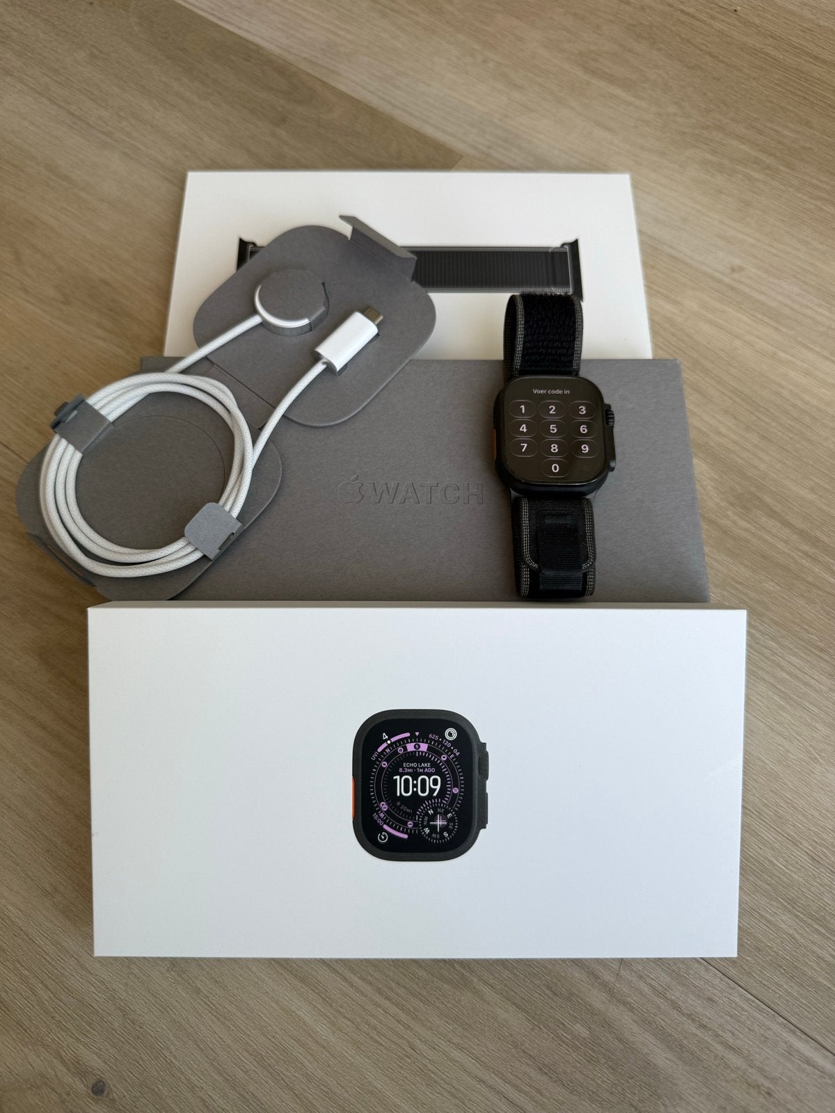 Apple Watch Ultra 3 49mm Zwart - Zeer goede staat, Ophalen, Zwart, IOS, Stappen