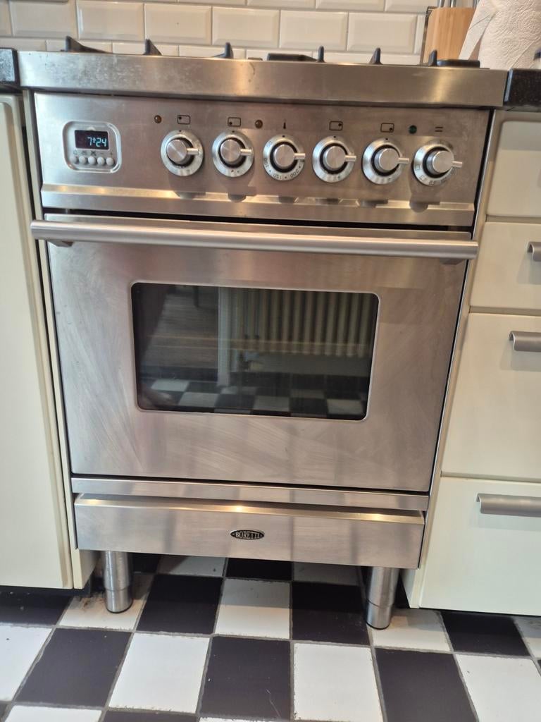 Boretti VP64IX 60cm Fornuis met afzuigkap, Ophalen, Gebruikt, Gas, 45 tot 60 cm