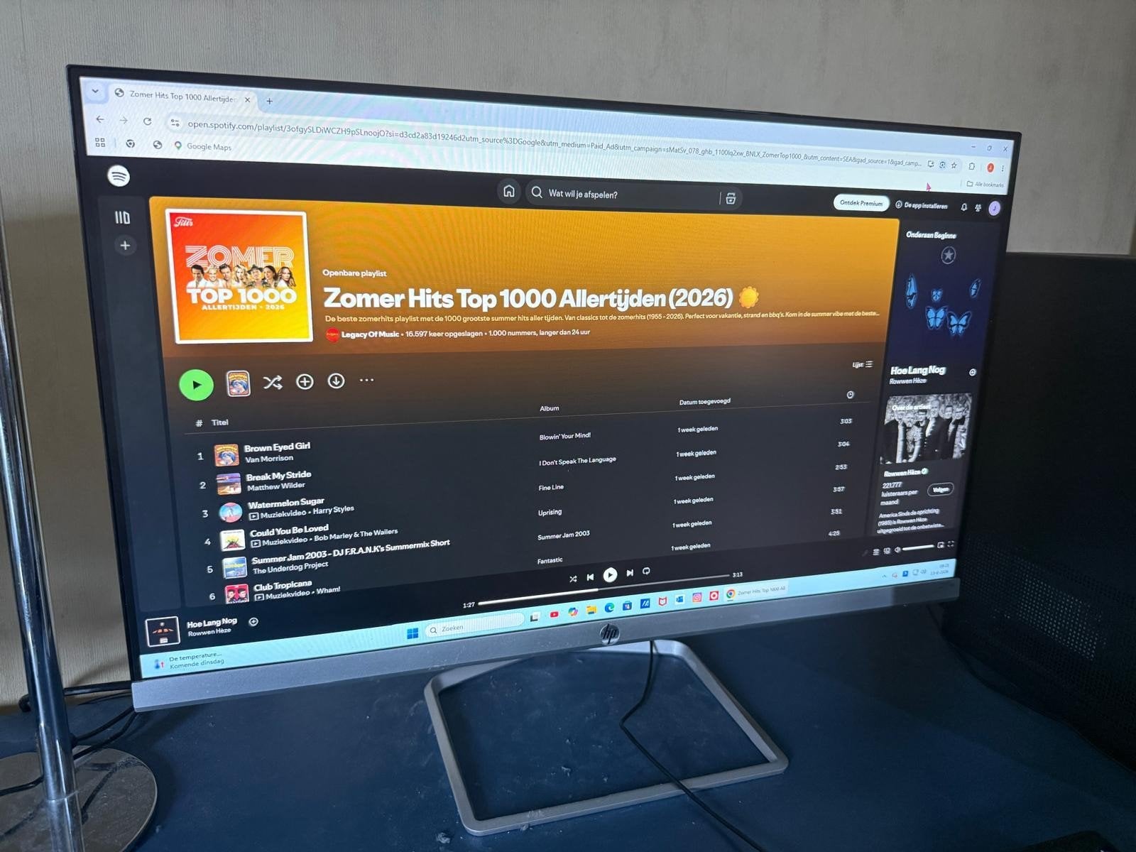 Te koop Monitor HP 27 fw, Ophalen of Verzenden, Zo goed als nieuw, Full HD, 60 Hz of minder