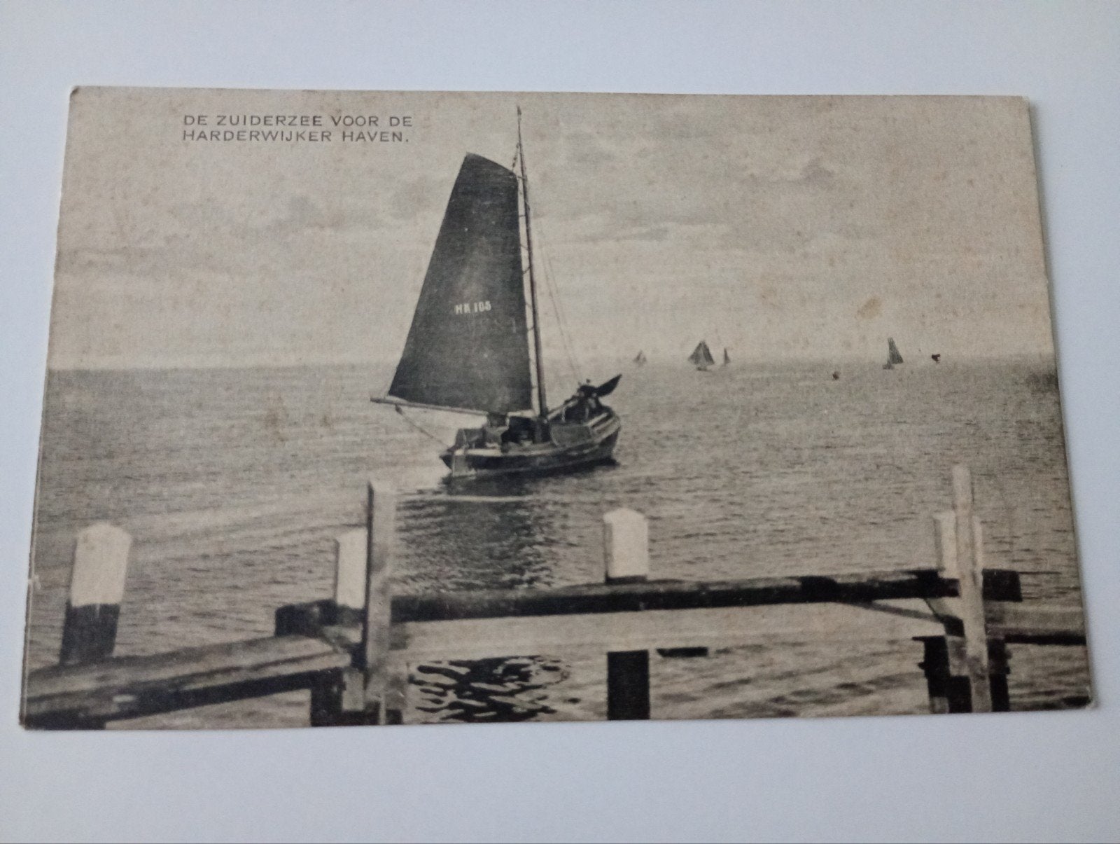 Harderwijk Zuiderzee met Vissersboot 1929, Ophalen of Verzenden, 1920 tot 1940, Gelopen, Gelderland