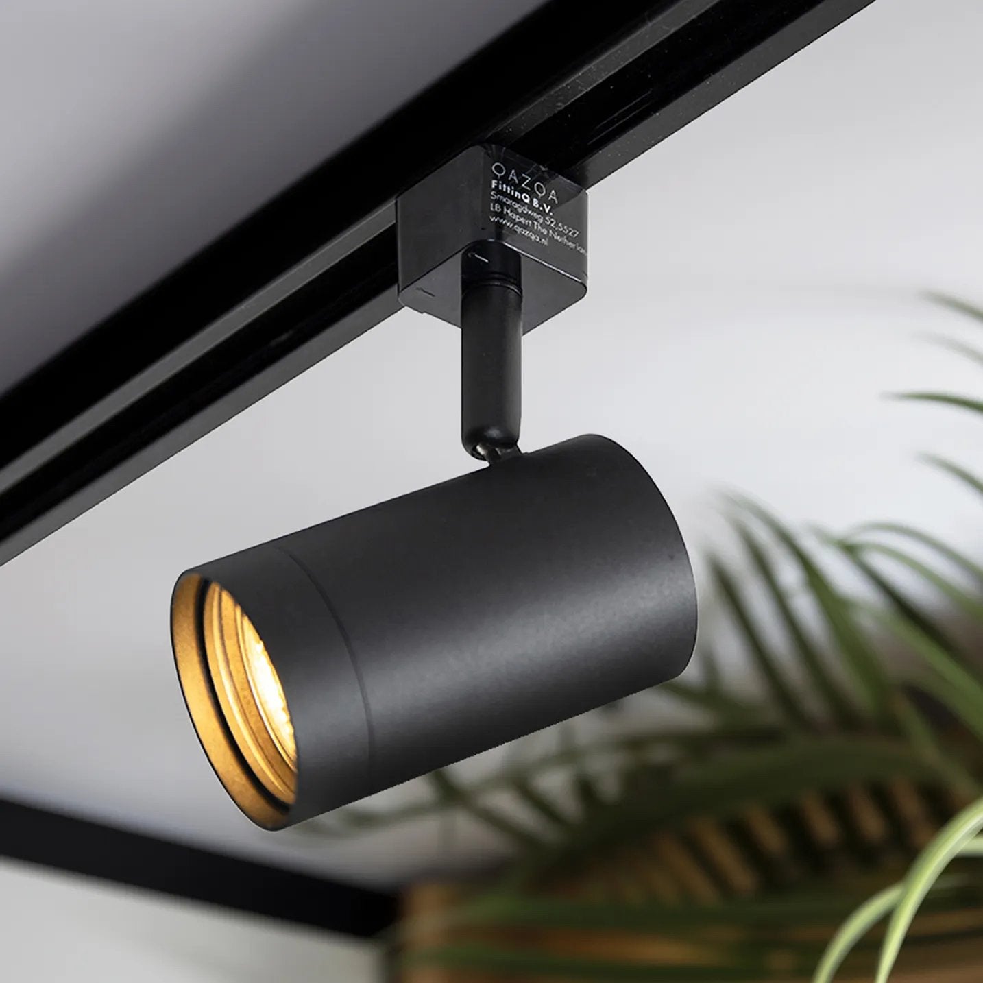 QAZQA Jeana SL 5 Zwarte Railspot - Nieuw in doos, Huis en Inrichting, Lampen | Spots, Ophalen of Verzenden, Nieuw, Plafondspot of Wandspot