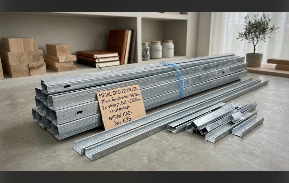 Metal stud profielen 75mm - Staanders en vloerprofielen, Ophalen, Gebruikt, Minder dan 25 mm, Overige typen
