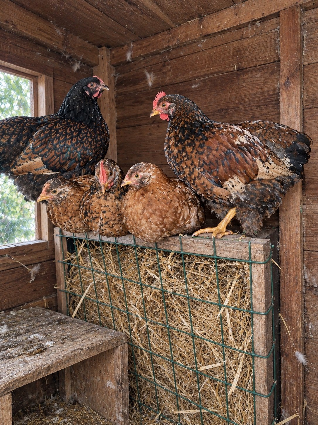 kuikens Barnevelder x cochin kriel.