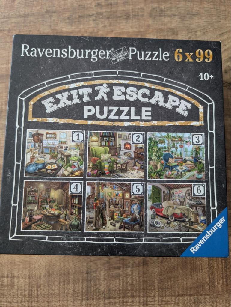 Exit escape puzzel 6x 99, Ophalen of Verzenden, 500 t/m 1500 stukjes, Zo goed als nieuw