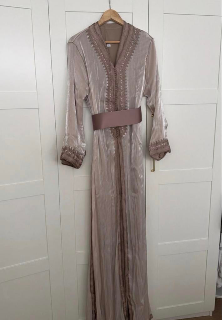 Elegante Marokkaanse jurk - Beige/Taupe, Maat 38/40 (M), Beige, Ophalen of Verzenden, Zo goed als nieuw