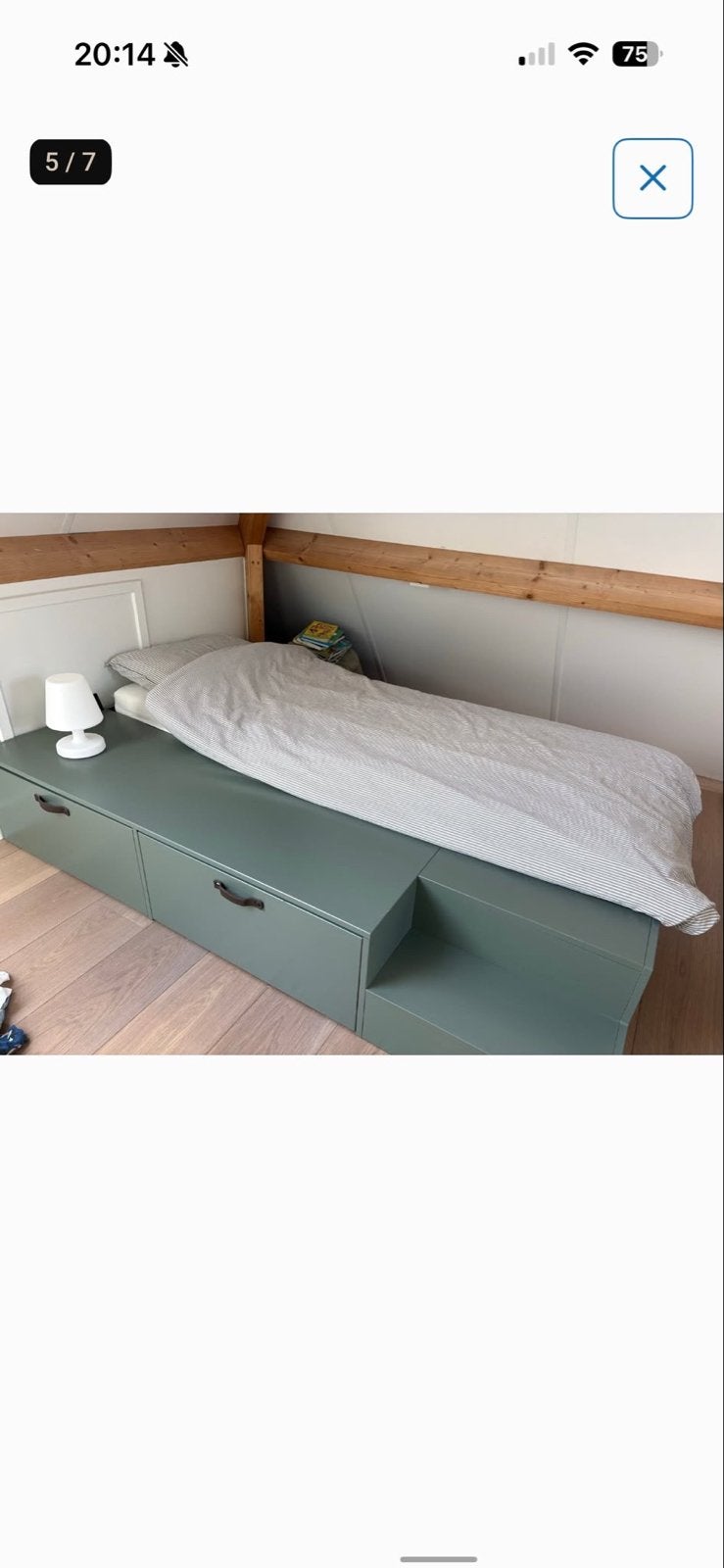 VT Wonen bed met opberglades, lattenbodem en matras, 90 cm, Eenpersoons, Ophalen of Verzenden, 200 cm