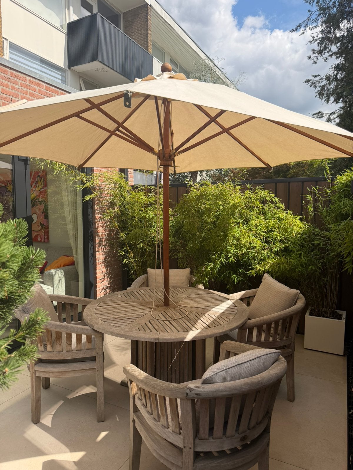 Teak select garden anna part tuinset, Tuin en Terras, Ophalen, 4 zitplaatsen, Teakhout, Zo goed als nieuw