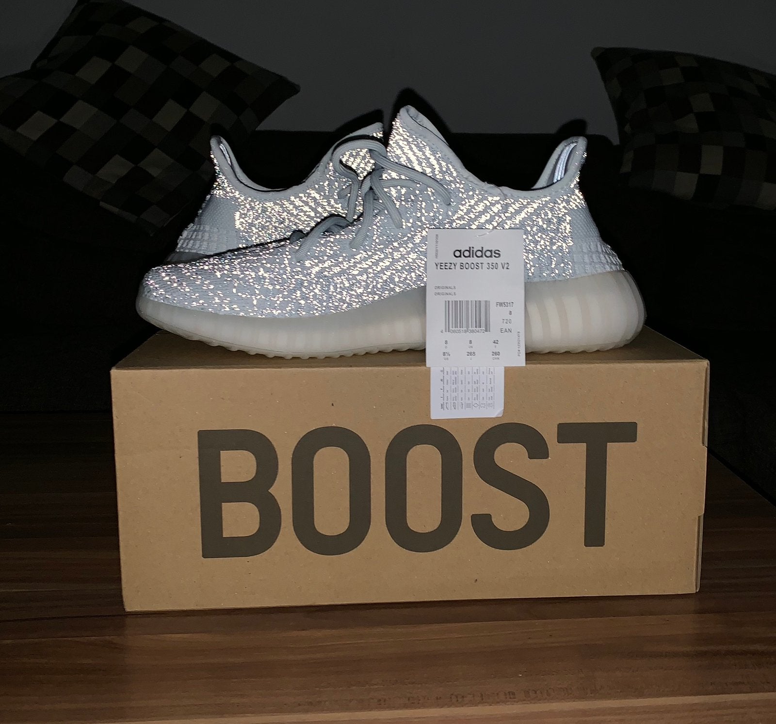 Adidas Yeezy Boost 350 v2 - Cloud White REFLECTIVE -42 (8,5), Kleding | Heren, Ophalen of Verzenden, Nieuw, Wit
