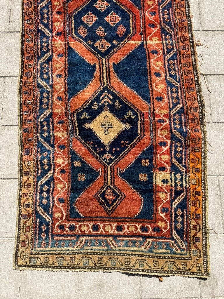 Antieke Azerbeidzjaanse loper – 316  108 cm – 100 jaar oud, Gebruikt, 100 tot 150 cm, Wol, 200 cm of meer