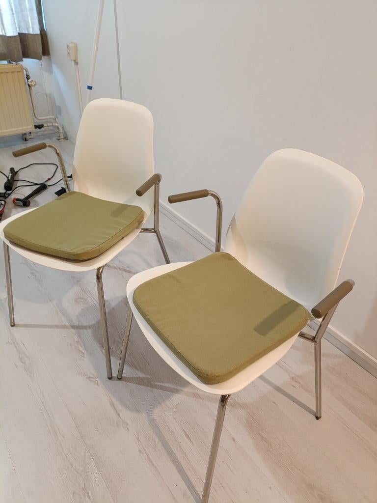 stoel, Huis en Inrichting, Stoelen, Ophalen, Twee, Wit, Leer