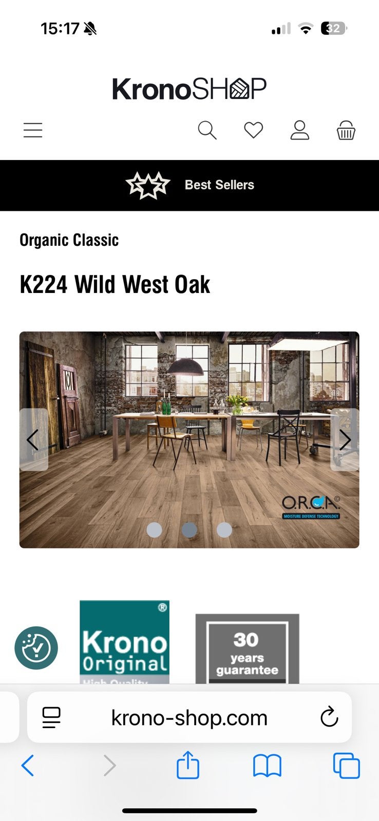 Wild West Oak MAK224 laminaat by Kroniflooring, Ophalen, 50 tot 150 cm, Nieuw, 10 m² of meer