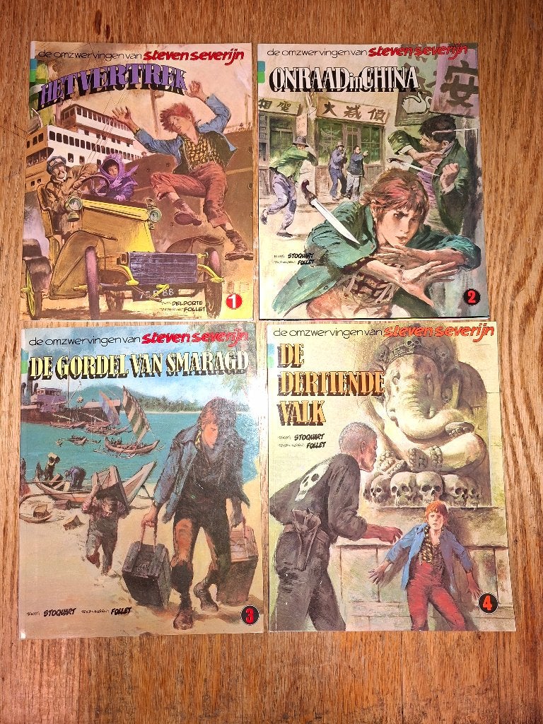 Steven Severijn 1/4 ook los te koop ruil Rene Follet, Oberon, Boeken, Gelezen, Rene Follet, Ophalen of Verzenden, Meerdere stripboeken