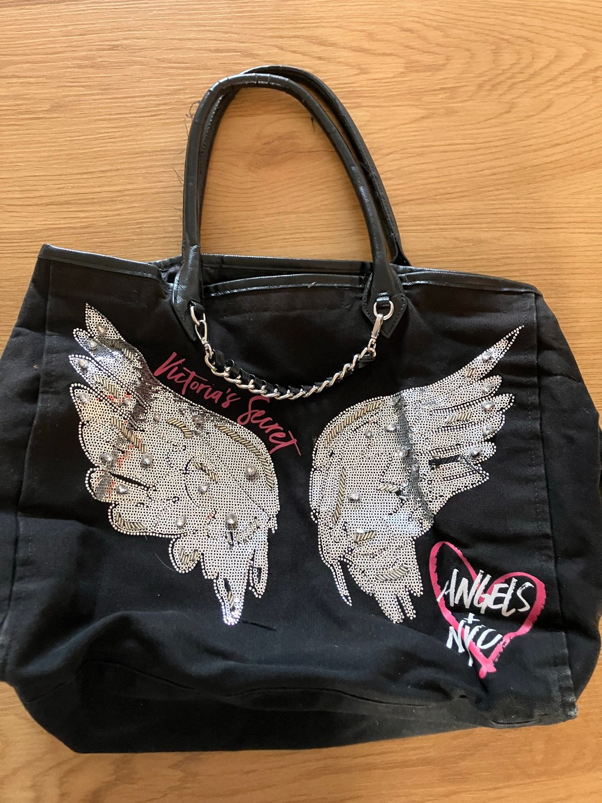 Victoria's Secret Shopper Tas met Vleugels en Klittenbandslu, Ophalen of Verzenden, Gebruikt, Zwart, Shopper