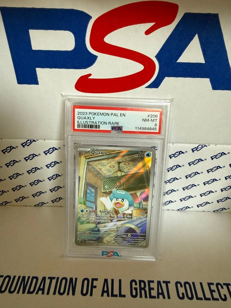 Quaxly #206 Paldea Evolved Engels PSA 8, Verzenden, Zo goed als nieuw, Losse kaart
