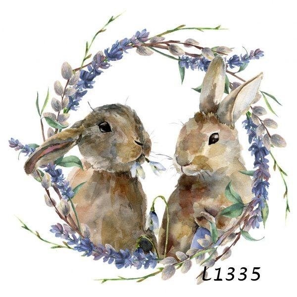 Servetten decoupage/bullet journal - hazen + lavendel L1335, Verzenden, Nieuw