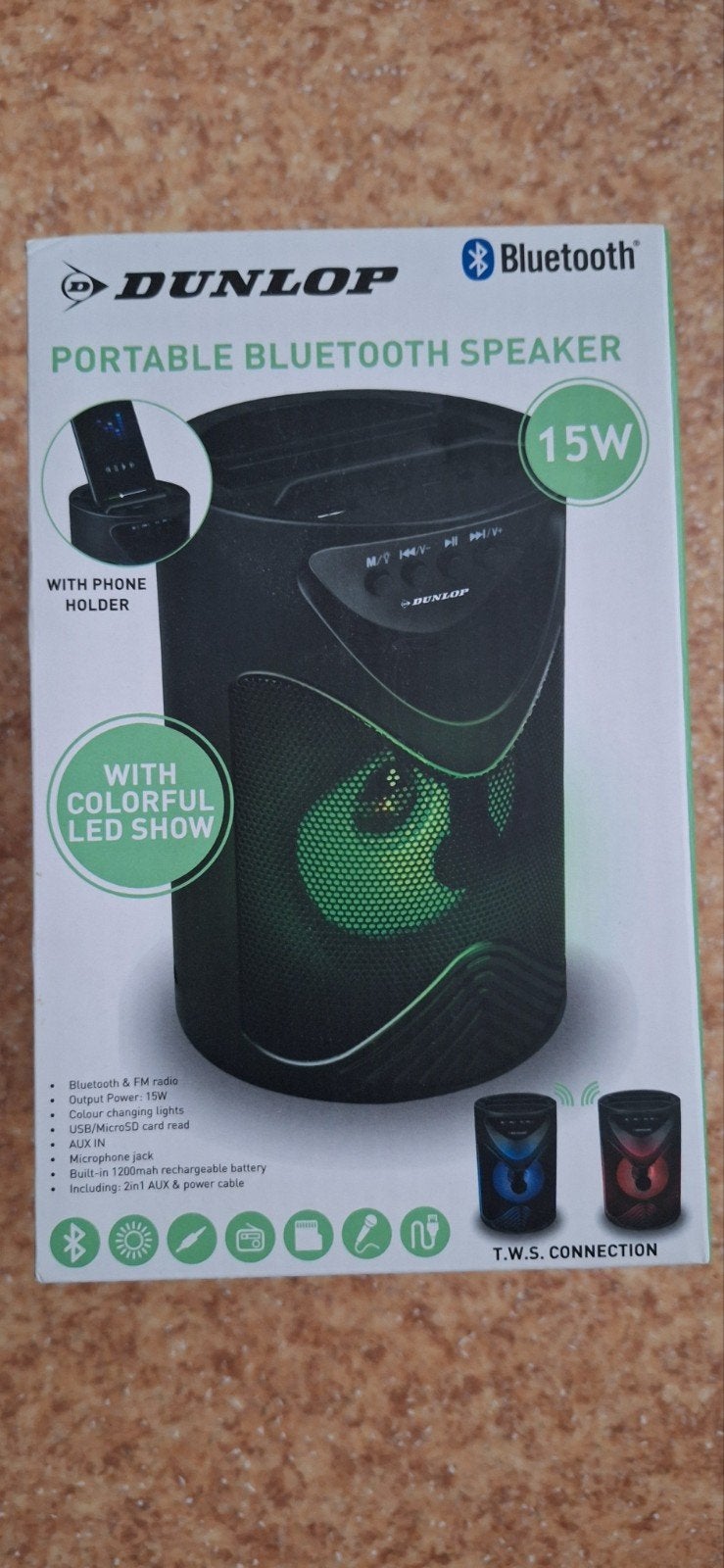 Dunlop draagbare Bluetooth speaker, Overige typen, Nieuw, Minder dan 60 watt, Ophalen
