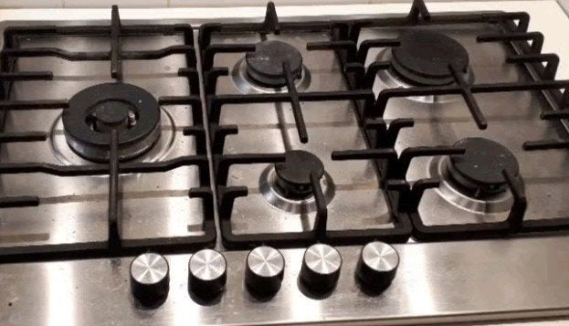 gaskookplaat met 5 pitten, Witgoed en Apparatuur, Ophalen, 4 kookzones, Zo goed als nieuw, Inbouw