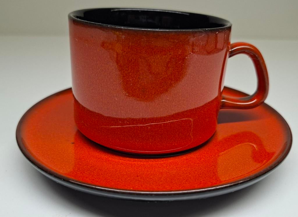 Melitta kop en schotel. Vintage., Ophalen of Verzenden, Aardewerk, Overige stijlen, Kop(pen) en/of Schotel(s)