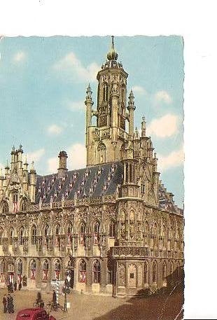 Ansichtkaart 	Middelburg	Stadhuis, Verzenden, 1960 tot 1980, Gelopen, Zeeland