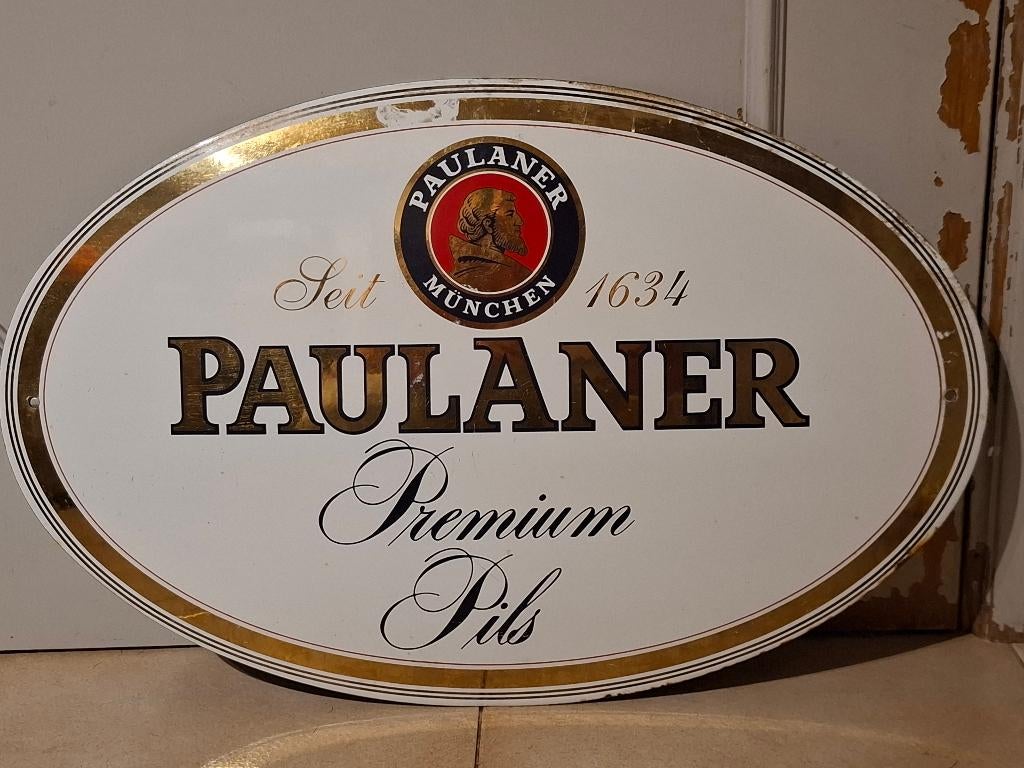 Emaillebord Paulaner, Verzamelen, Biermerken, Nieuw, Reclamebord, Plaat of Schild, Overige merken, Ophalen of Verzenden