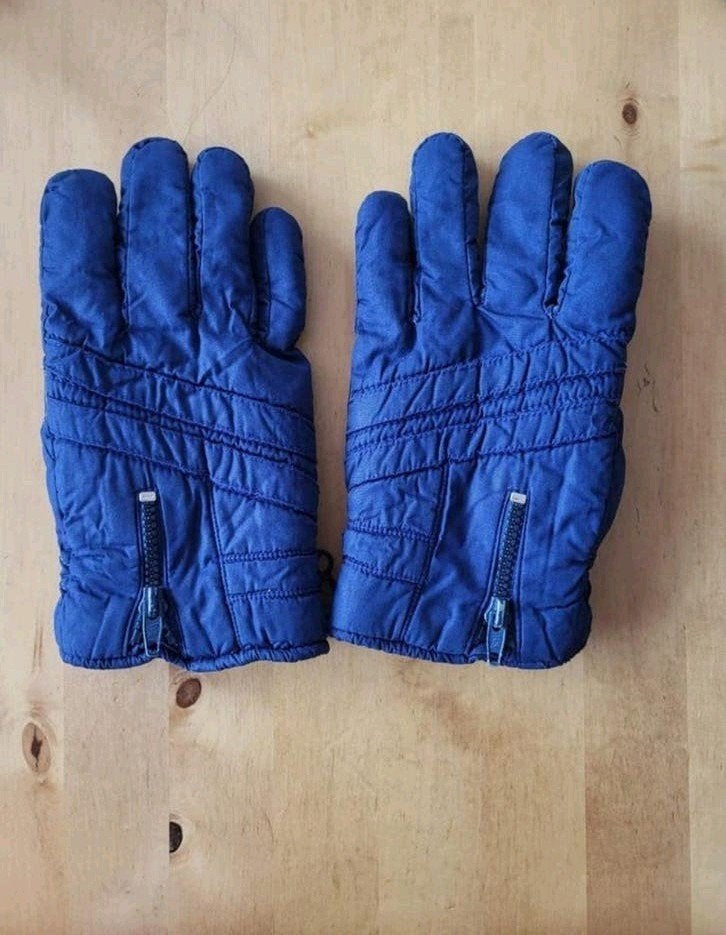Blauwe Handschoenen met Rits, Ophalen of Verzenden, Gedragen, Maat 38/40 (M), Handschoenen
