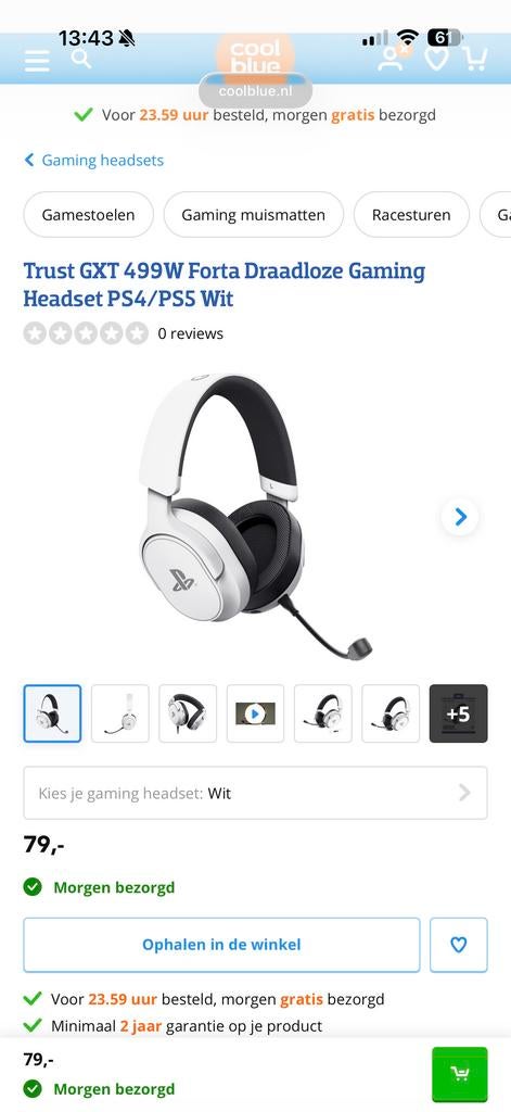 Trust GXT 499W Forta Draadloze Gaming Headset PS4/PS5 Wit, Overige merken, Nieuw, Ophalen of Verzenden, Over oor (circumaural)