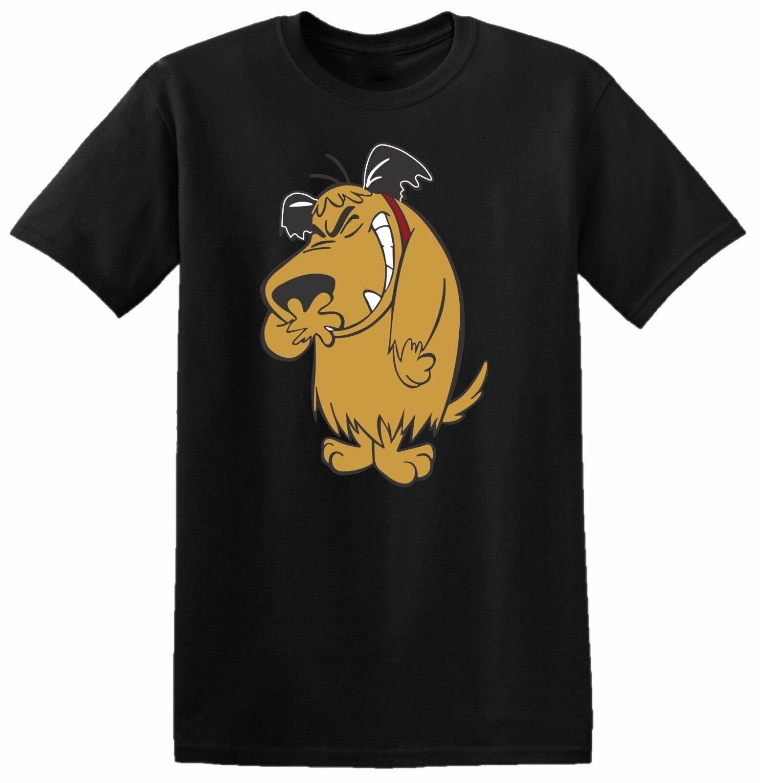 Muttley Hond T-Shirt Vintage Retro TV Serie Grappige Cartoon, Verzenden, Nieuw, Maat 52/54 (L), Zwart
