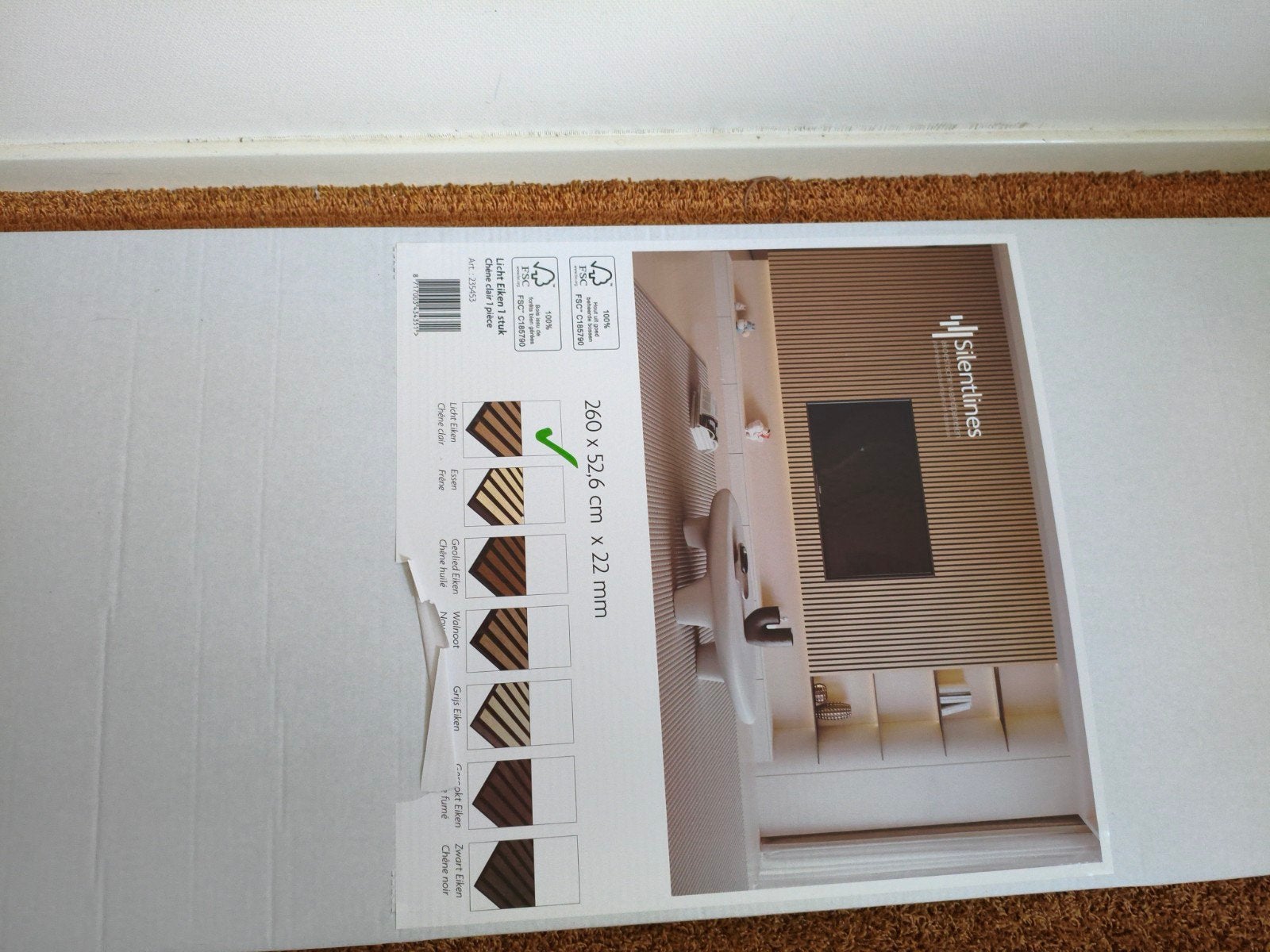akoestische wandpanelen twee van 2.60, Huis en Inrichting, Woonaccessoires | Wanddecoraties, Ophalen, 260 cm, Hout, Nieuw