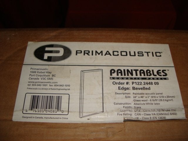 Nieuw: Primacoustic Paintable acoustic panel white 3 stuks, Overige materialen, MTE, 20 tot 50 mm, PRIMACOUSTIC