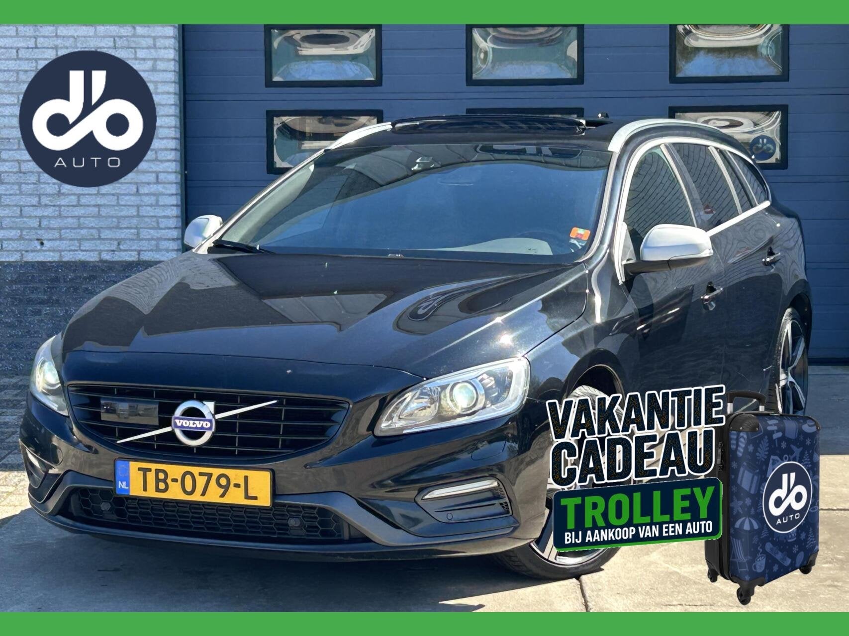 Volvo V60 2.0 D4 191pk AUTOM. R-Design EXPORT/ HANDEL I OPEN, 1969 cc, Zwart, Diesel, Te koop