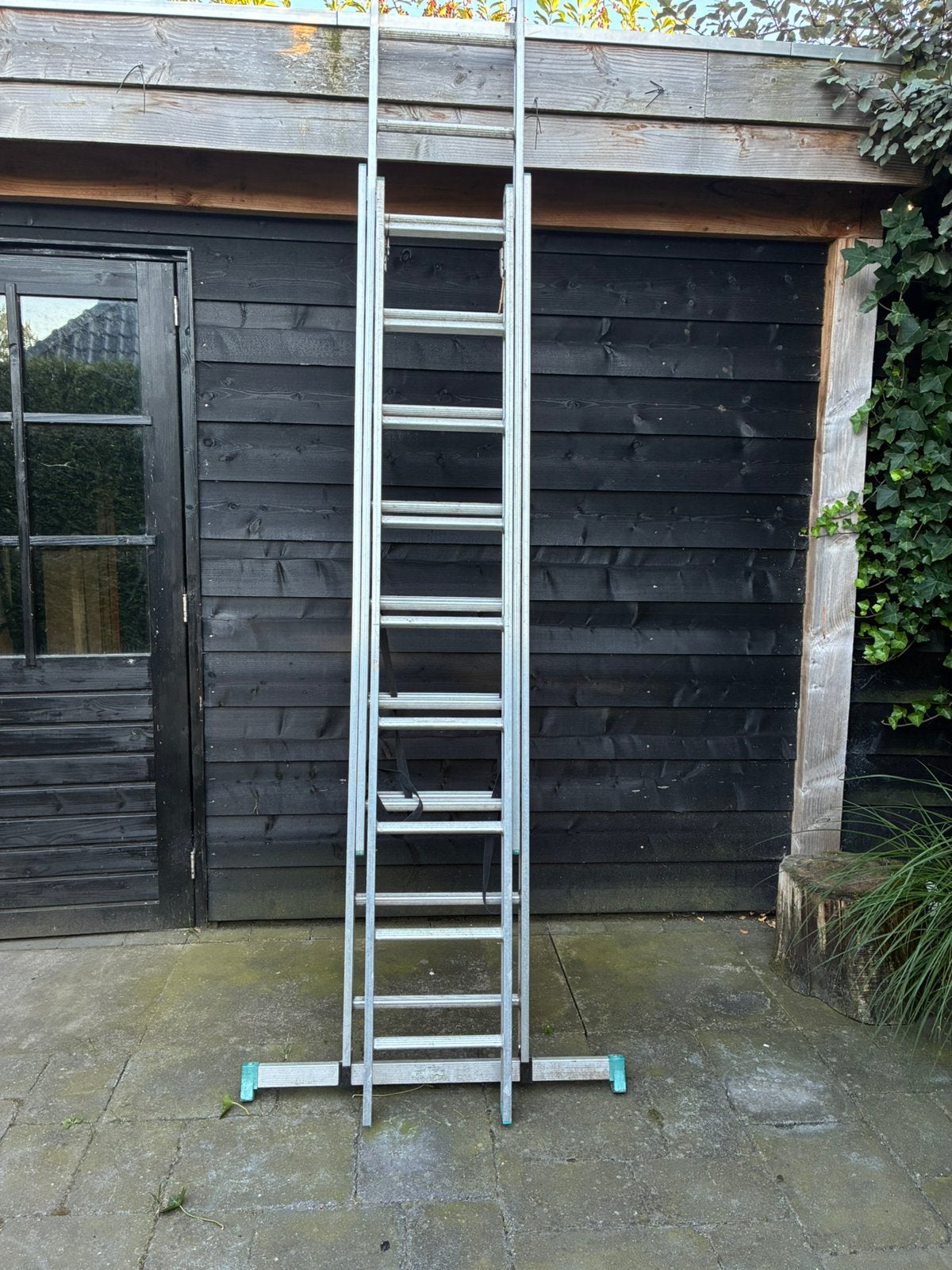 Lange ladder bestaande uit 3 delen, Ophalen, Gebruikt, 4 meter of meer