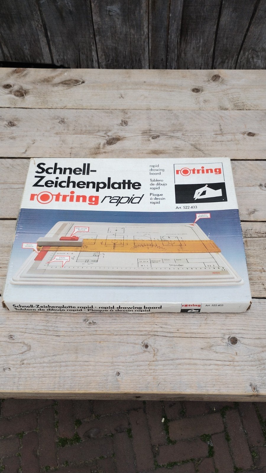 Rotring Rapid Tekenbord 522 403 met Parallelle Liniaal, Ophalen of Verzenden, Gebruikt