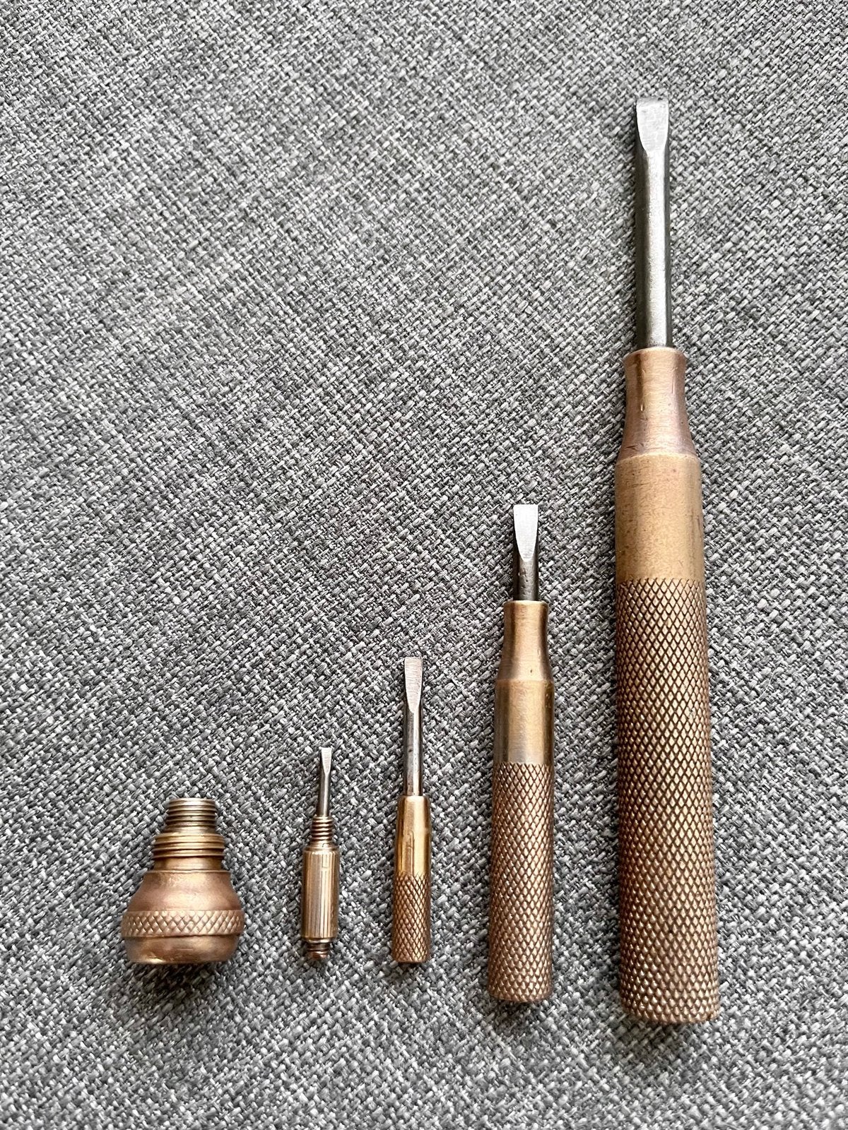 Antieke Messing Matroesjka Schroevendraaierset (4-delig), Antiek en Kunst, Ophalen