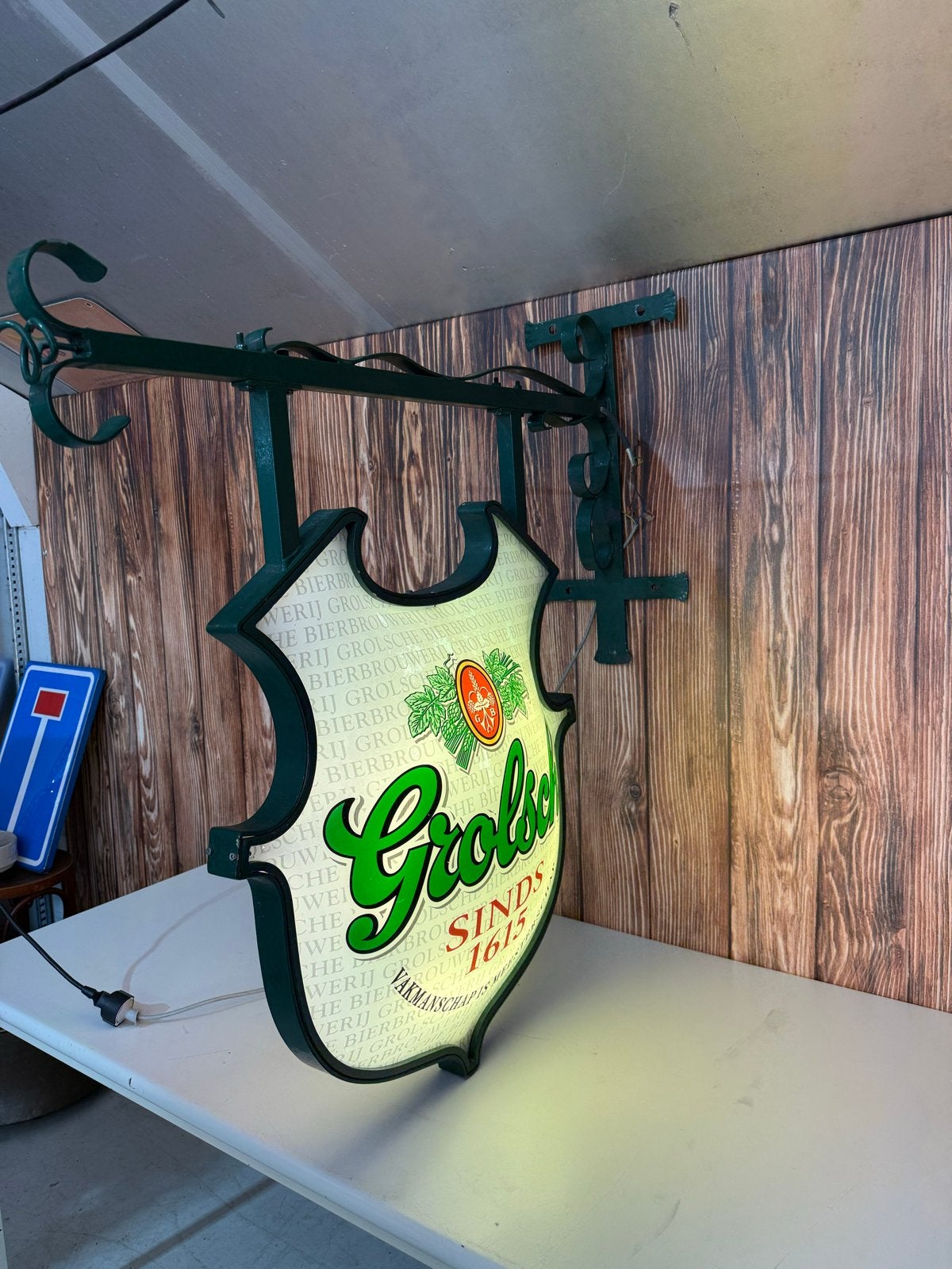 Grolsch Lichtbak Reclamebord - Sinds 1615, Ophalen, Gebruikt, Lichtbak of (neon) lamp