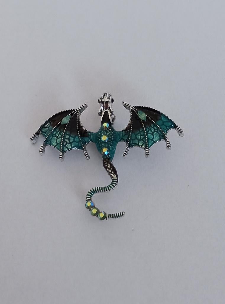 Draak broche, Sieraden, Tassen en Uiterlijk, Broches, Overige materialen, 4 tot 7 cm, Overige kleuren, Nieuw