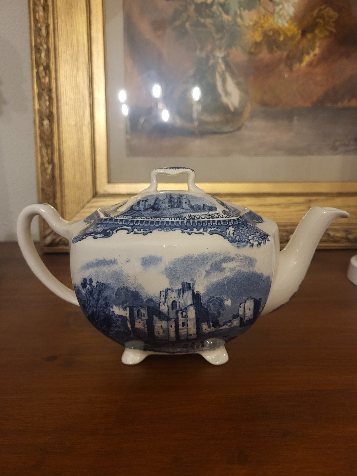 Theepot Johnson Brothers Old Britain Castles blauw, Ophalen of Verzenden