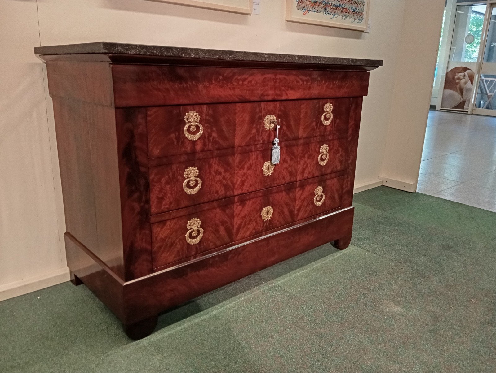 empire commode mahonie, Ophalen of Verzenden, 25 tot 50 cm