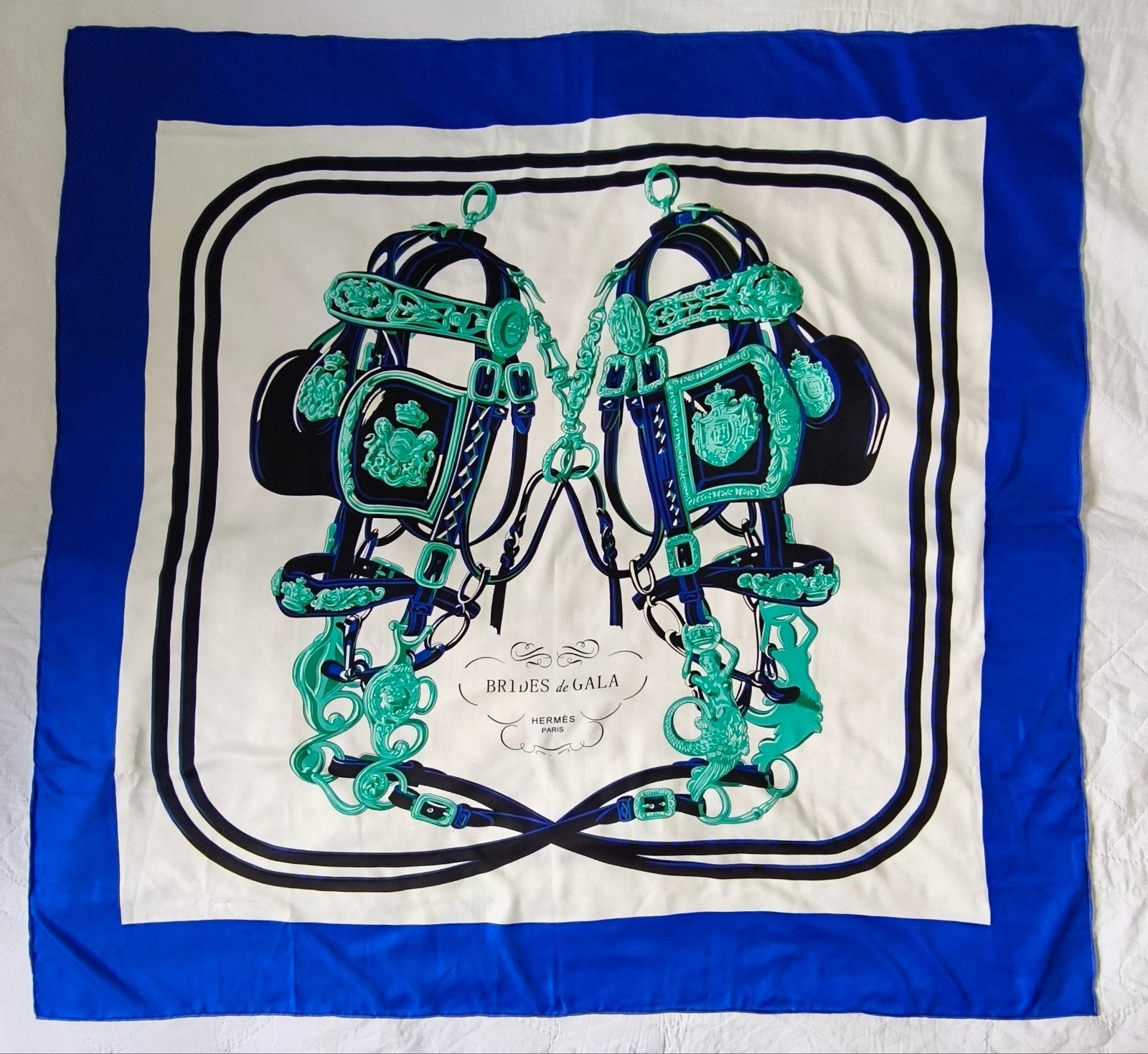 Grote sjaal Hermes stijl, Ophalen of Verzenden, Zo goed als nieuw, Maat 46/48 (XL) of groter, Sjaal