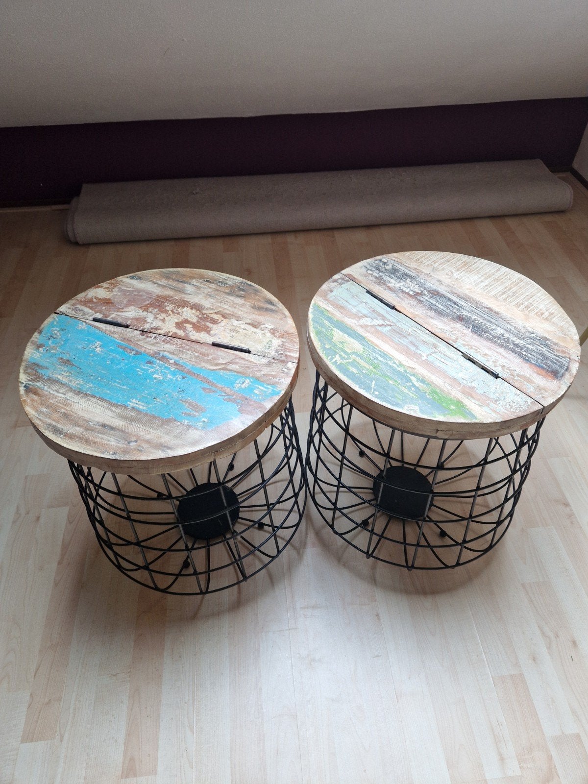 Set industriële bijzettafels van Loods 5 met klep, Ophalen, Minder dan 45 cm, Minder dan 55 cm, Gebruikt