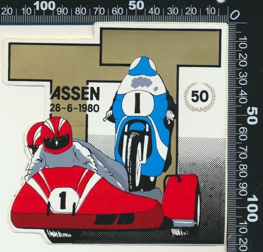 Sticker: TT Assen - 1980, Ophalen of Verzenden, Zo goed als nieuw, Auto of Motor