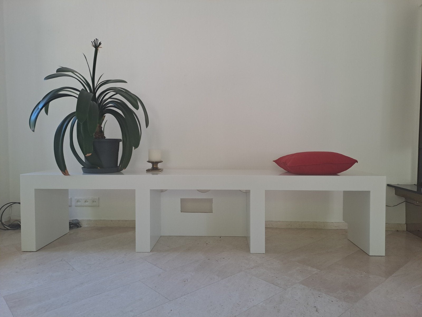 Modern TV meubel wit, Ophalen, Overige materialen, Zo goed als nieuw, 200 cm of meer