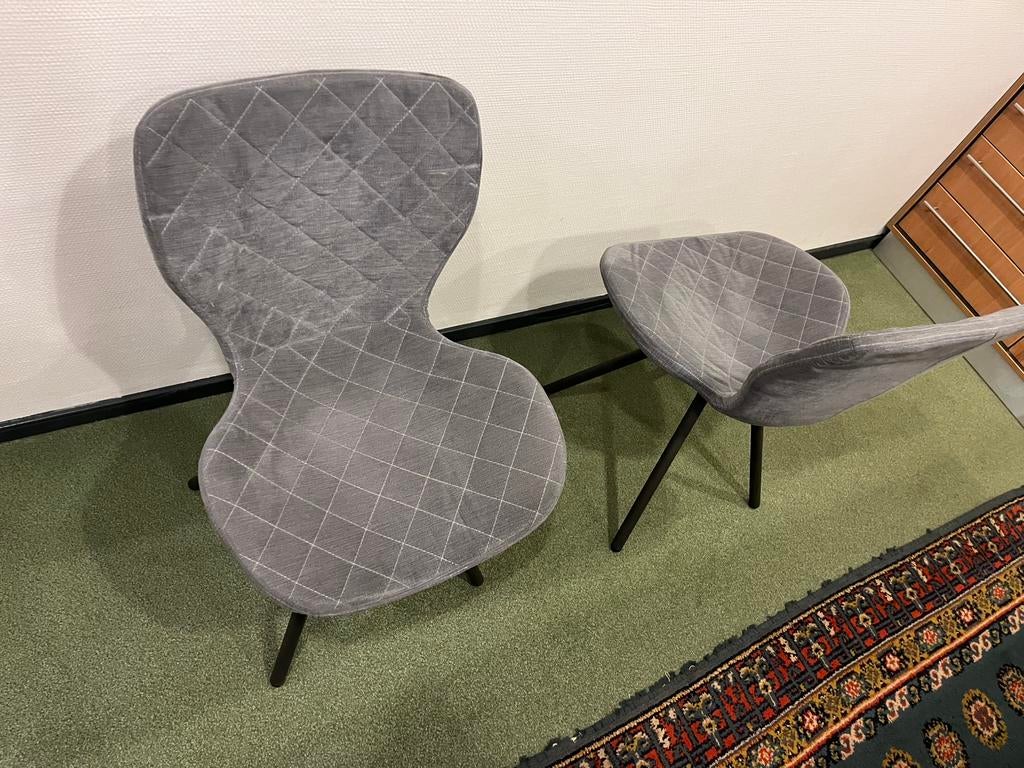 4x luxe stoelen, ruit, Huis en Inrichting, Stoelen, Ophalen, Zo goed als nieuw, Grijs, Vier
