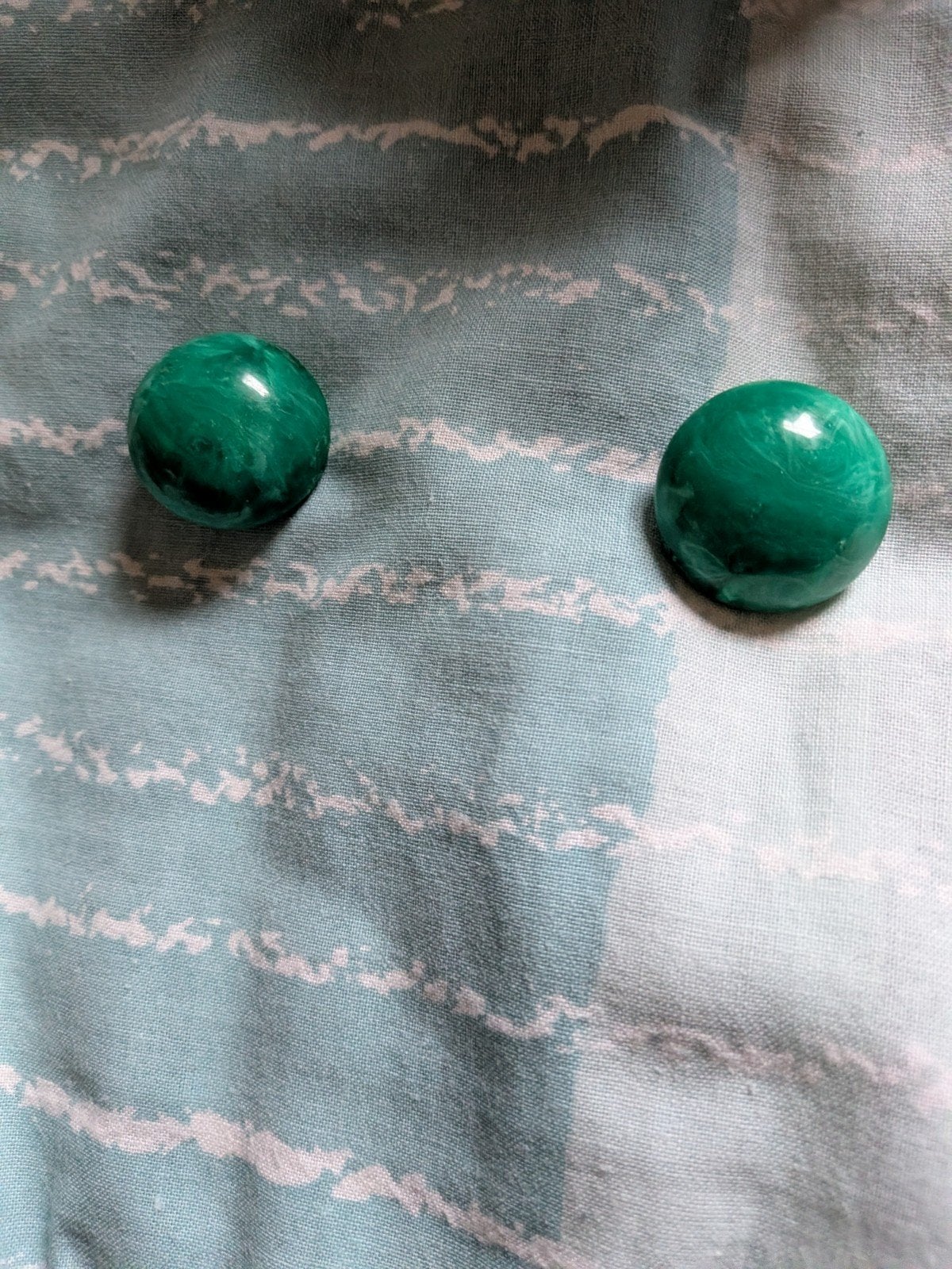Vintage Groene Clip Oorbellen, Overige materialen, Gebruikt, Ophalen of Verzenden, Knopjes of Stekers