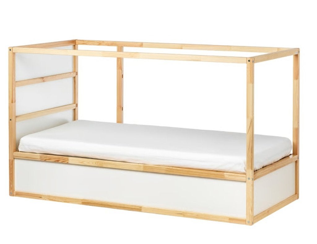 KURA Keerbaar bed, wit grenen, 90x200 cm, Kinderen en Baby's, Kinderkamer | Bedden, Ophalen, Gebruikt, 180 cm of meer, 85 tot 100 cm