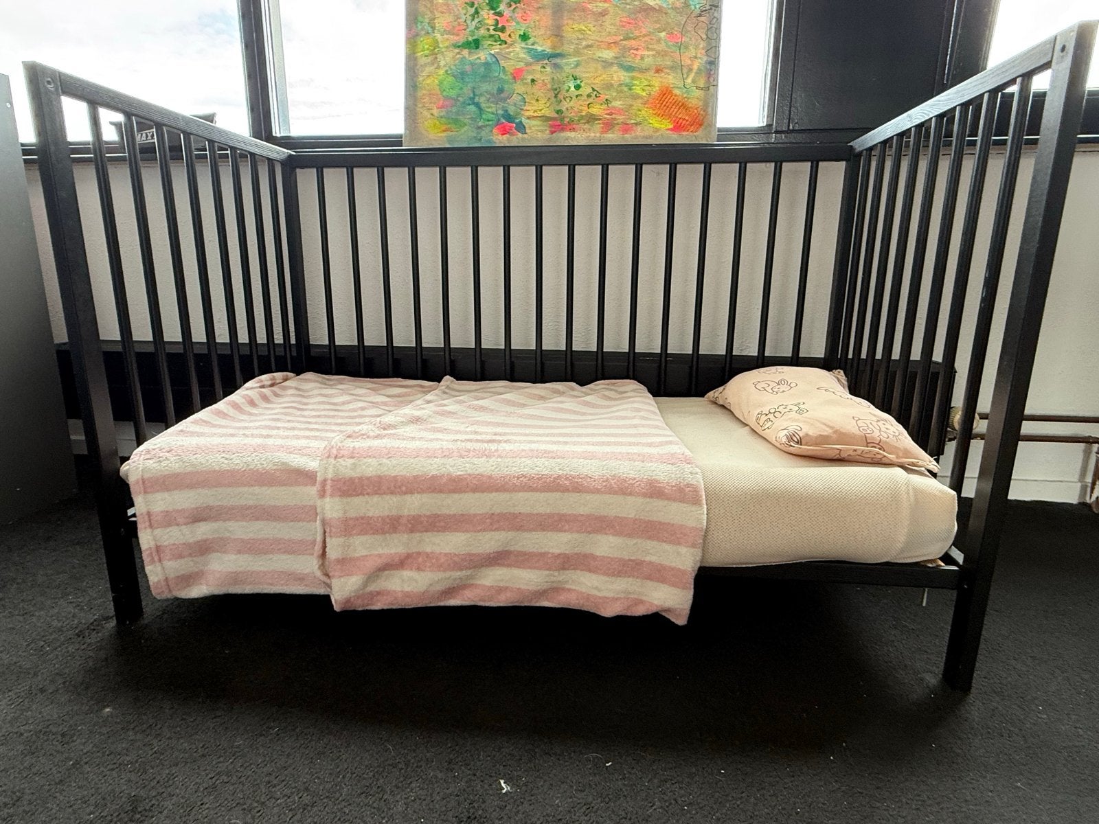 Ledikant/peuterbed met matras - ombouwbaar, Kinderen en Baby's, Ophalen, Gebruikt, Ledikant