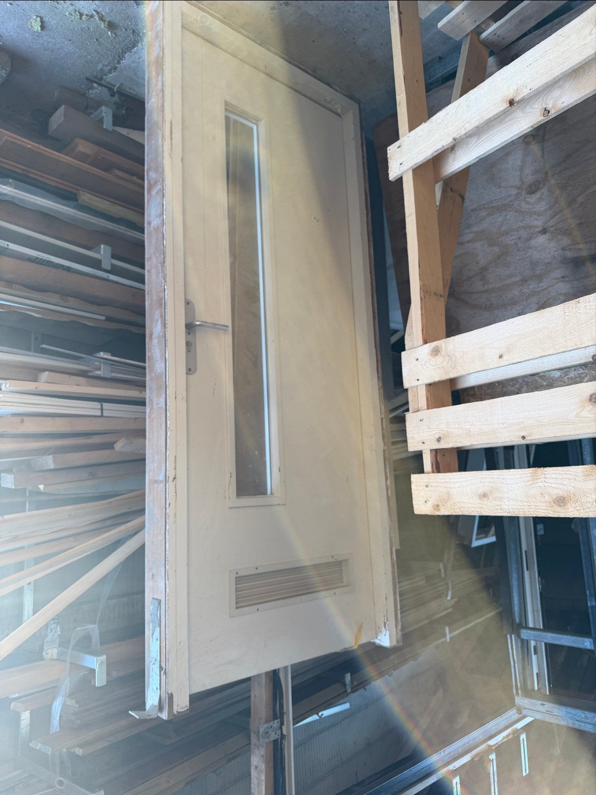 Gebruikte buitendeur met glas en ventilatierooster, Ophalen, Gebruikt, 80 tot 100 cm, 200 tot 215 cm
