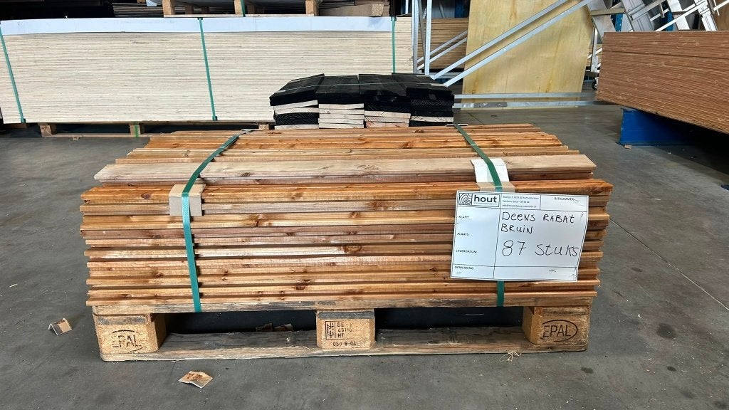 Deens rabat bruin geïmpregneerd 120cm restpartij, Tuin en Terras, Palen, Balken en Planken, Ophalen, Nieuw, Minder dan 180 cm