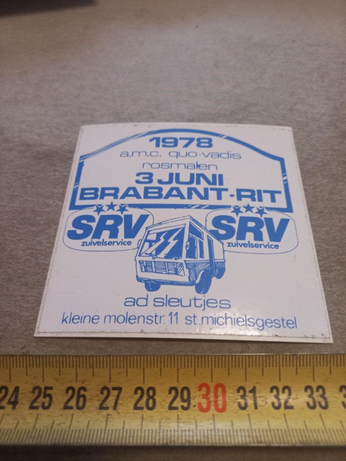 Vintage Brabant-Rit 1978 SRV Zuivelservice Sticker, Ophalen of Verzenden, Gebruikt, Overige typen